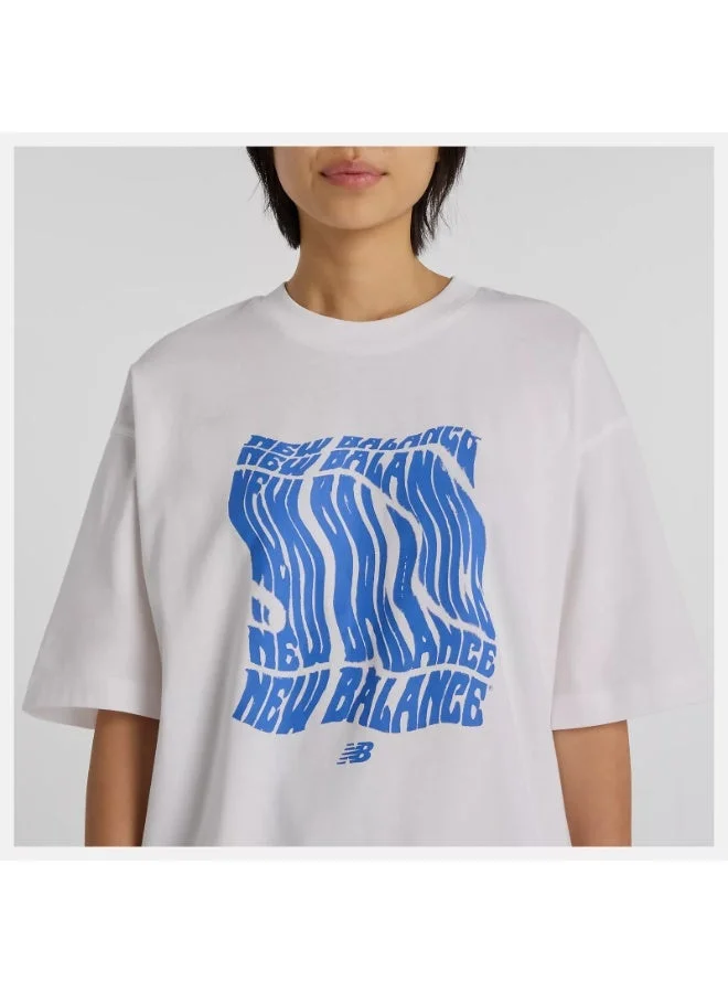 New Balance GLINT BLUE (AAW) Wavy Relaxed T-Shirt for Women | Best Price UAE