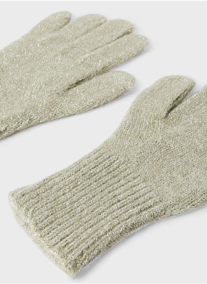 ONLY - Ribbed Lurex Gloves - Image 1