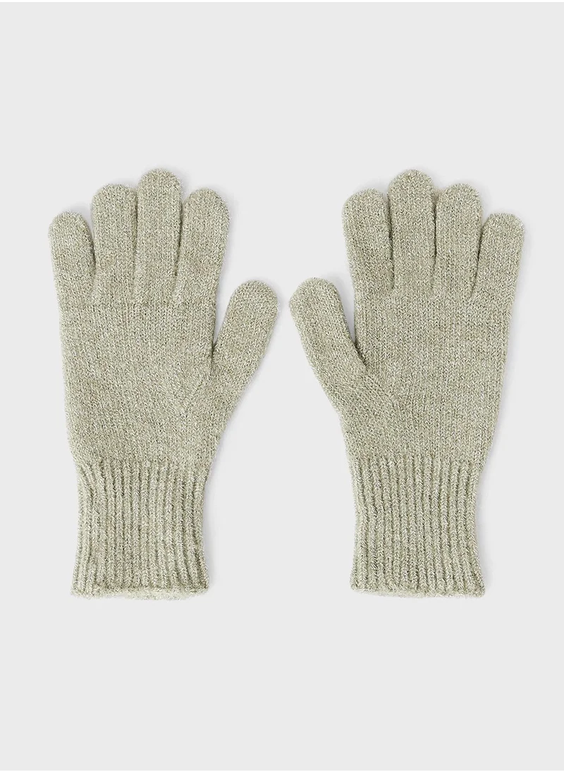 ONLY Ribbed Lurex Gloves