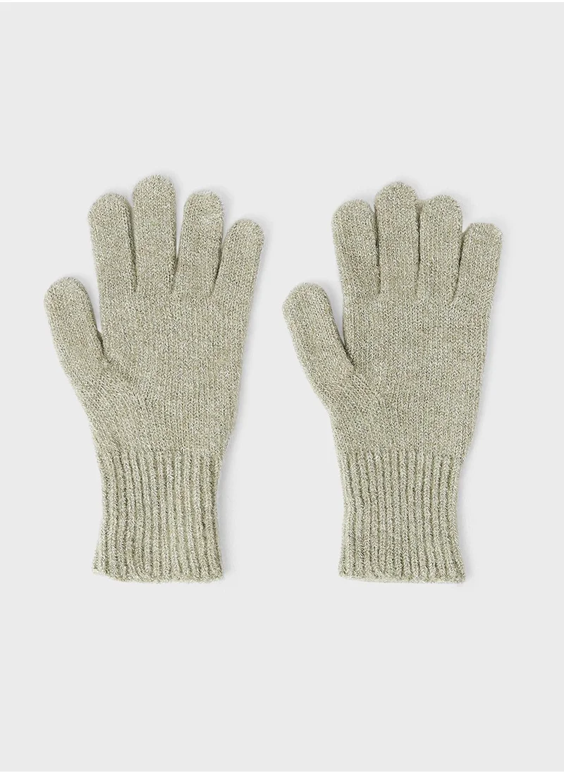 ONLY Ribbed Lurex Gloves