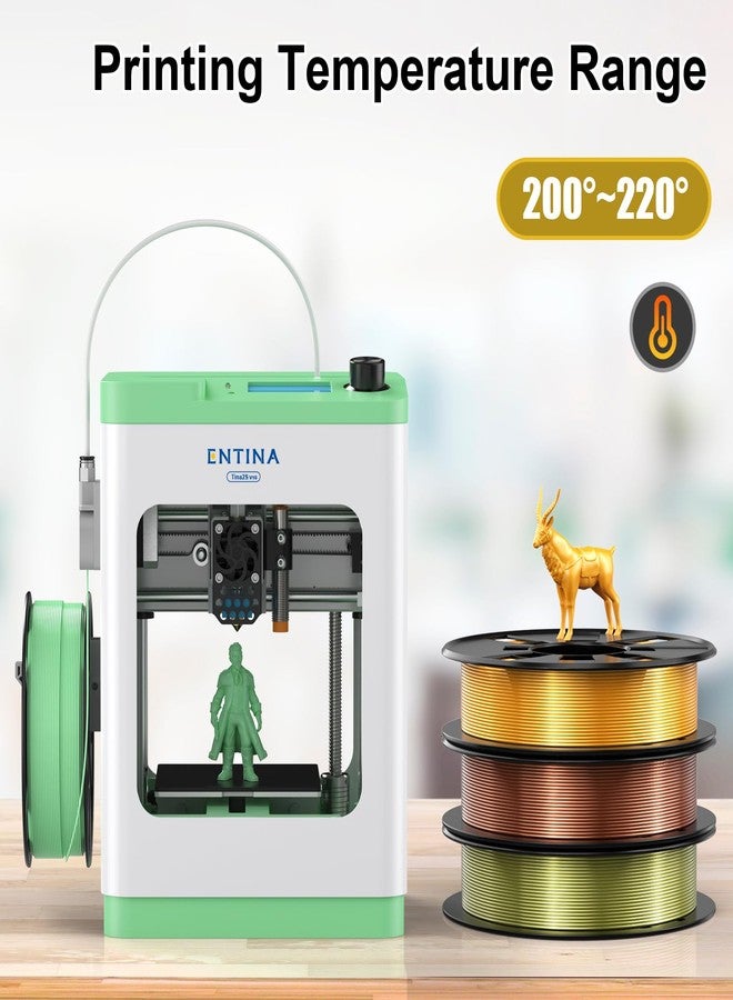 Entina Entina 4 Colors Silk Shiny 3D Printer Filament, 1.75mm Pla Filament for 3D Printers, Dimensional Accuracy +/- 0.02mm, Set of 200g x 4 Spools Copper Reel Eye/Bro - Image 3