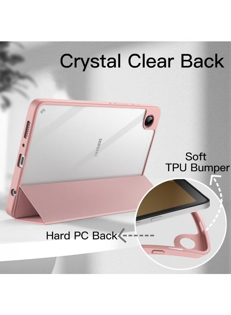 روك بو جراب لجهاز Samsung Galaxy Tab A11 / A9 مقاس 8.7 بوصة إصدار 2025/2023، جراب واقٍ شفاف من البولي كربونات الصلب مع حامل ثلاثي الطي مع فتحة قلم لجهاز Galaxy Tab A11/A9 مقاس 8.7 بوصة SM-X130/X135/X110/X115/X117 - Image 3