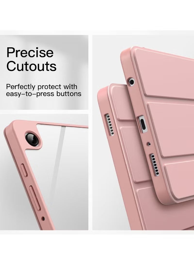 روك بو جراب لجهاز Samsung Galaxy Tab A11 / A9 مقاس 8.7 بوصة إصدار 2025/2023، جراب واقٍ شفاف من البولي كربونات الصلب مع حامل ثلاثي الطي مع فتحة قلم لجهاز Galaxy Tab A11/A9 مقاس 8.7 بوصة SM-X130/X135/X110/X115/X117 - Image 4