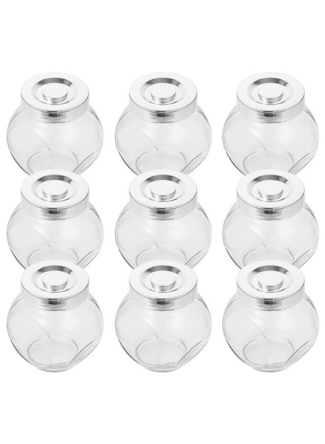 Happy Home Glass Spice Containers Set of 8 Spice Jars with Tight Lids, Glass Containers for Spices, Perfect Kitchen Containers for Salt, Pepper, Coffee (Transparent, 180 ml) - Image 2