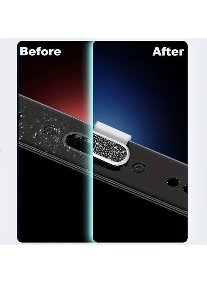 غطاسة سدادة منفذ الشحن المضاد للغبار واللمعان الأسود لهاتف Type C iPhone 16 15 Pro Max وأندرويد - Image 4