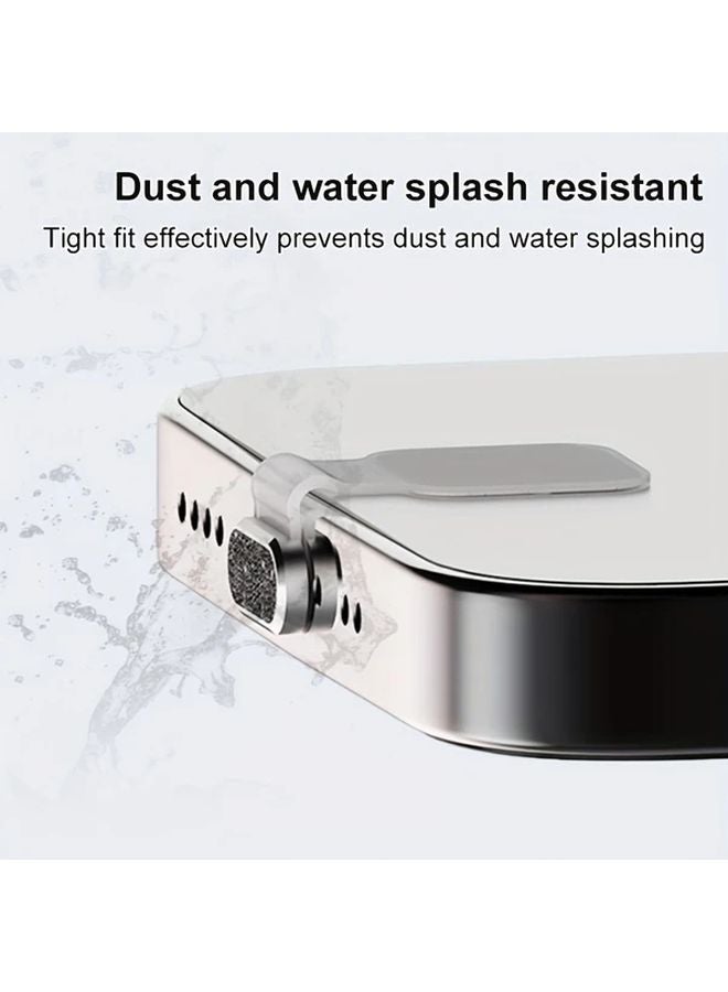 غطاسة سدادة منفذ الشحن المضاد للغبار واللمعان الأسود لهاتف Type C iPhone 16 15 Pro Max وأندرويد - Image 3