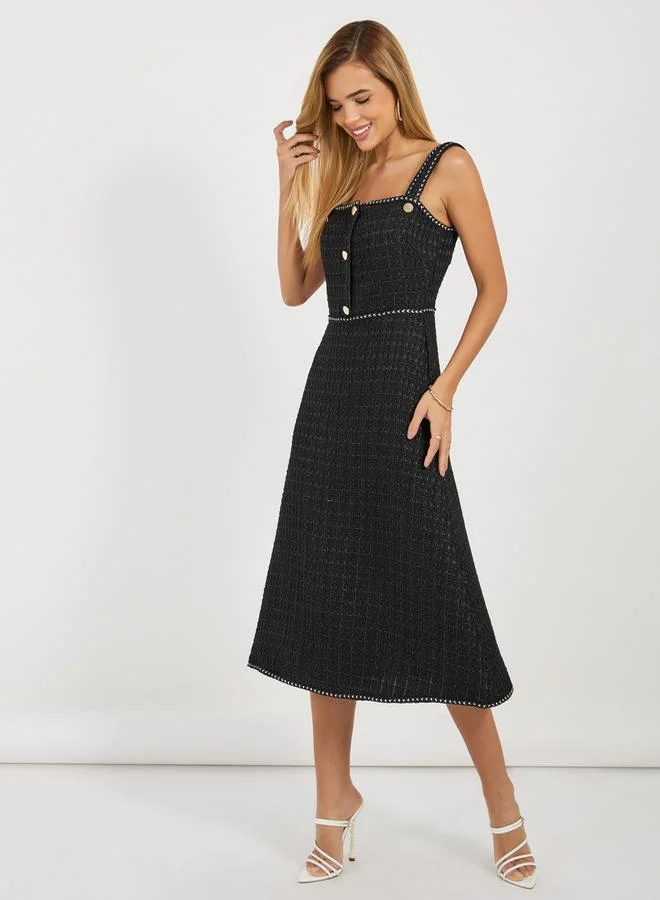 Styli Tweed A-Line Dress