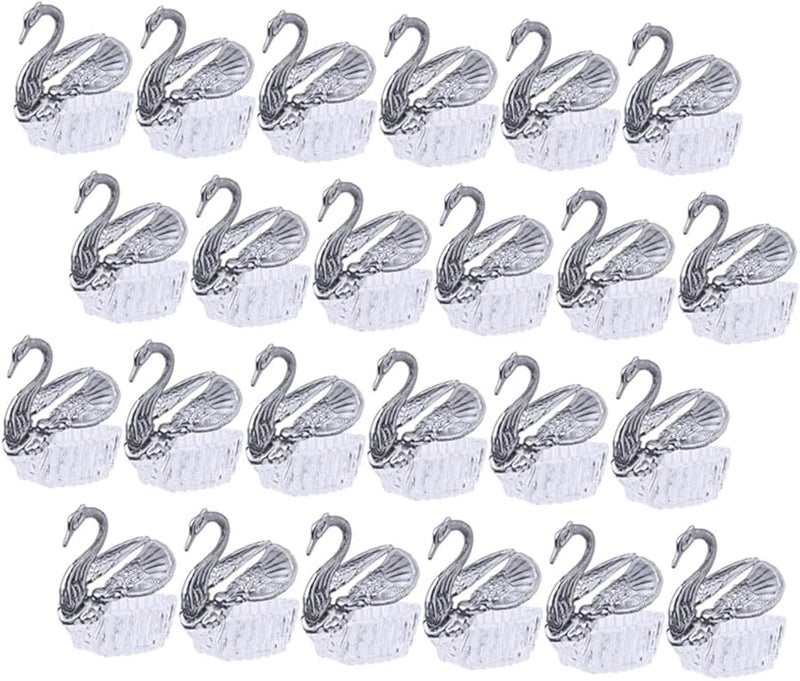 صناديق حلوى زفاف البجع الأبيض 24 قطعة آمنة للأغذية صديقة للبيئة هدايا الحفلات - Image 1