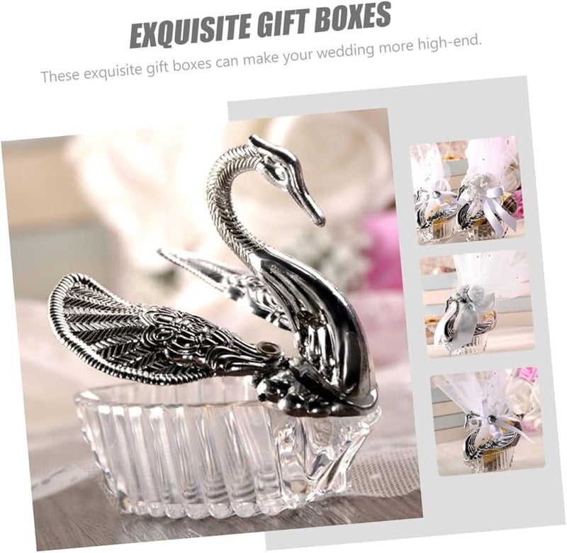 صناديق حلوى زفاف البجع الأبيض 24 قطعة آمنة للأغذية صديقة للبيئة هدايا الحفلات - Image 4