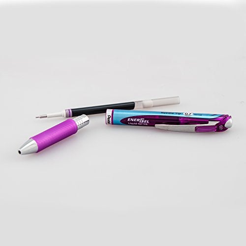Pentel Gel Ink Pen, EnerGel RTX Retractable Gel Pen, 0.7mm, Needle Tip, Violet Ink, 2 Pack (BLN77BP2V) - Image 5