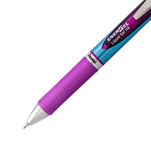 Pentel Gel Ink Pen, EnerGel RTX Retractable Gel Pen, 0.7mm, Needle Tip, Violet Ink, 2 Pack (BLN77BP2V) - Image 4
