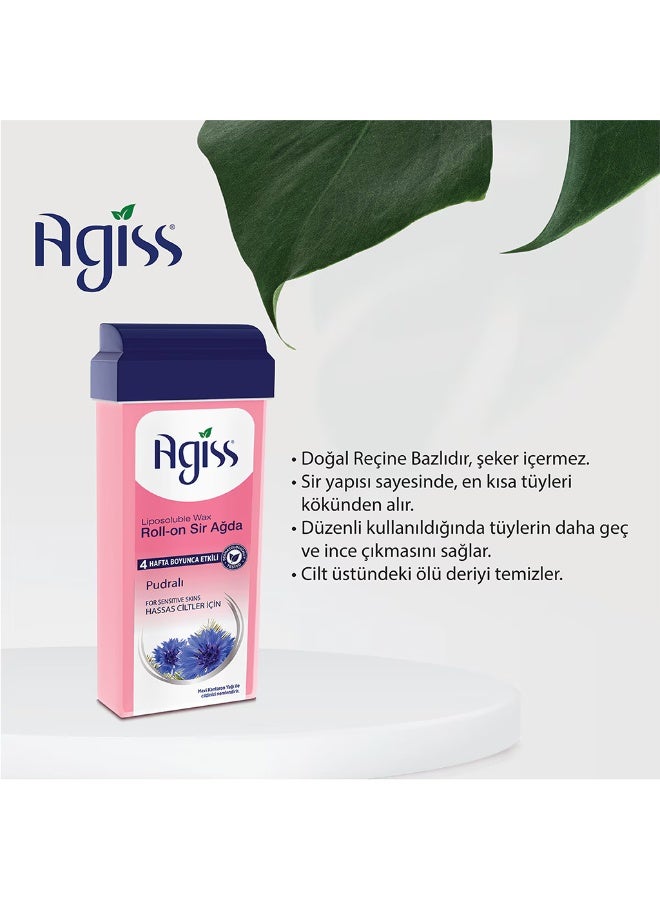 Agiss Liposoluble Roll-on Wax - Powdered for Sensitive Skin (100ml) | Professional Sir Ağda Hair Removal | 4-Week Smoothness, Sugar-Free & Natural Resin | For Arms, Legs & Body - Image 2
