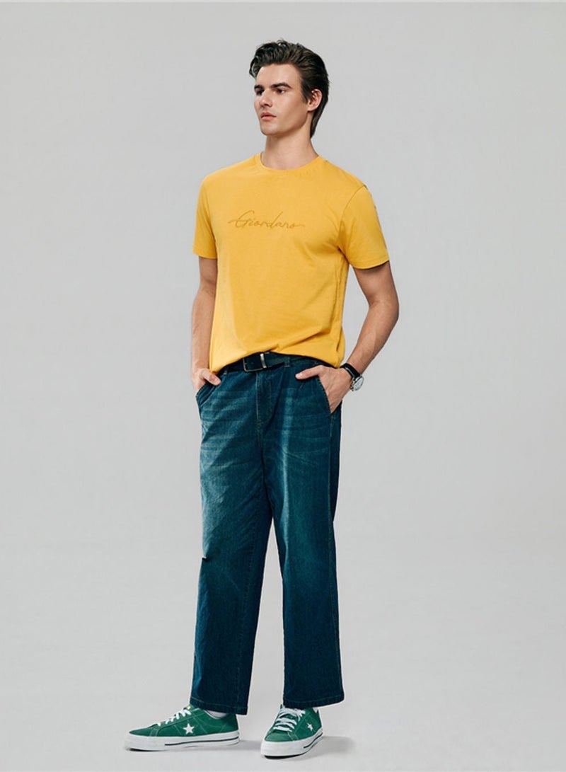 GIORDANO Men’s Slim Fit Cotton Signature Print Tee - Image 2