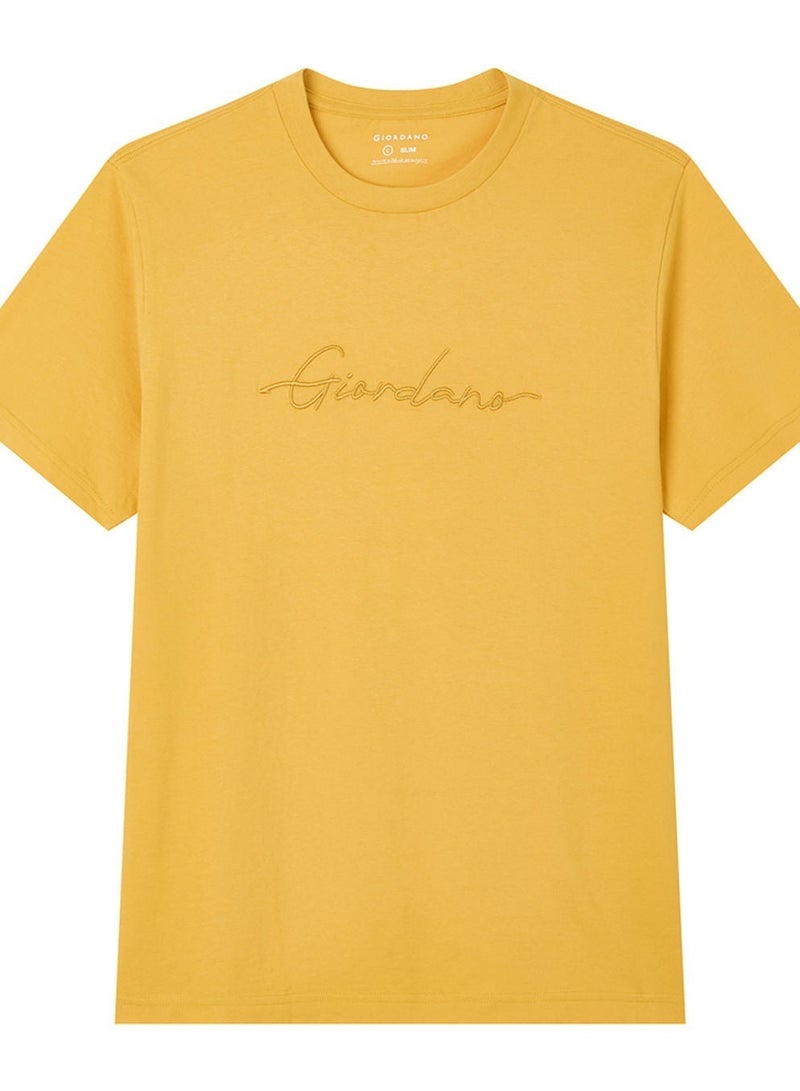 GIORDANO Men’s Slim Fit Cotton Signature Print Tee - Image 3
