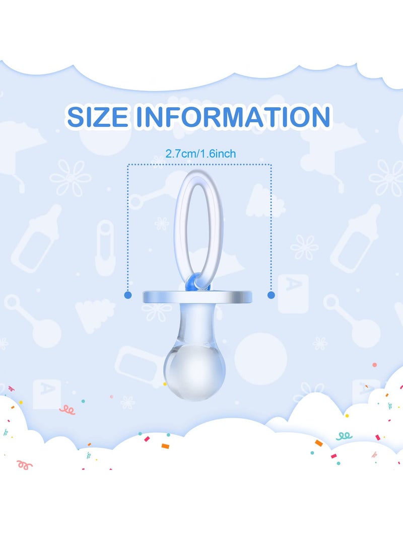 Excefore Baby Gender Reveal Supplies, 24 Pcs Baby Pacifiers Necklace, Acrylic Baby Pacifier Party Favors, Baby Shower Cute Baby Shower Decorations Charms Table Scatter (Pink, Blue)  - Image 2