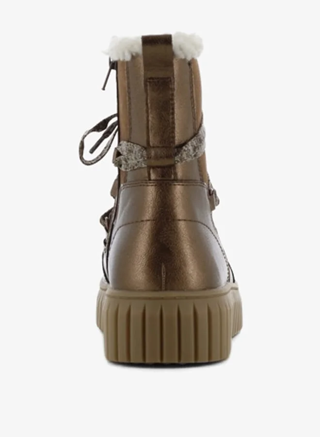 SJ Women's Panelled High Shaft Boots with Zip Closure