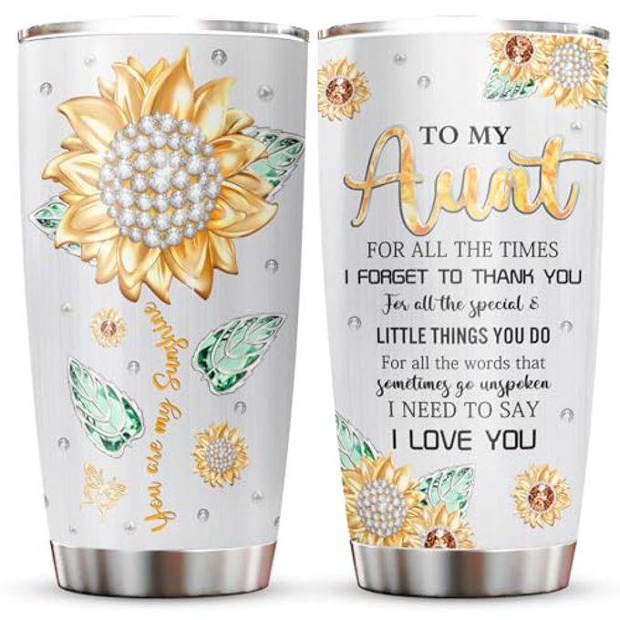 AUNT GIFTS TUMBLERS 20OZ BEST AUNT EVER GIFTS FOR BIRTHDAY CHRISTMAS MOTHERS DAY COFFEE MUG AUNTIE GIFT FROM NIECENEPHEW UNIQUE GIFT IDEAS FOR AUNTIE CUP