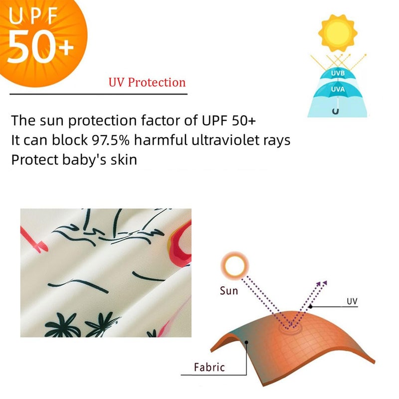 UMELOK بدلة سباحة طويلة الأكمام للبنات من يومي لوك مع حماية من الشمس UPF 50+ بسحاب، طيور الفلامنجو الوردية، 8 سنوات - Image 3