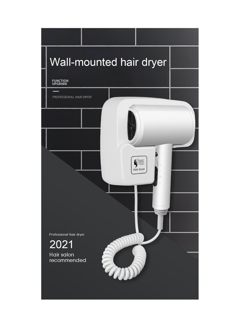 general Professional Hotel Hair Dryer Wall-mounted Strong Wind Bathroom Toilet Homestay Household Blow Free Punching with 3M Glue - Image 3