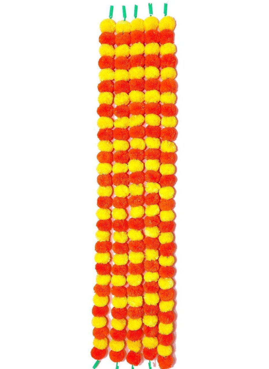 VRCT VRCT Artificial Marigold Flowers PlasticYellowOrange 5 Pieces 