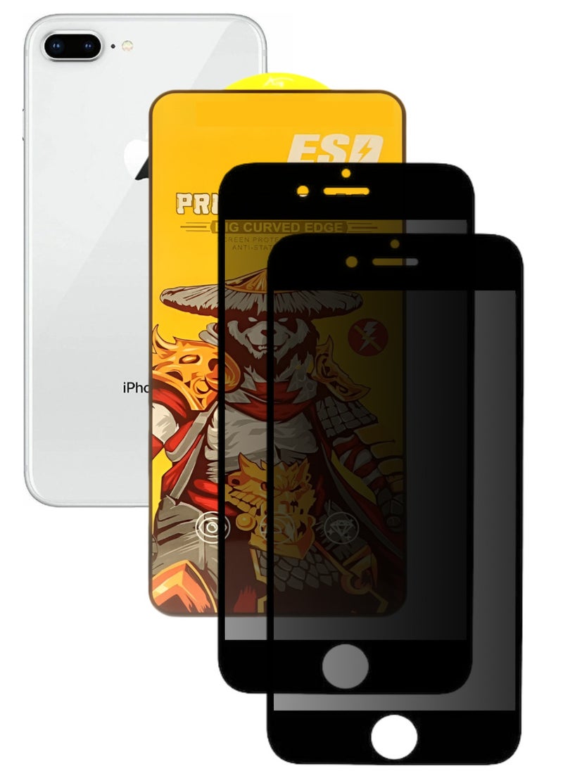ESD 2 Pieces Tempered Dustproof Privacy Glass Screen Protector Compatible For iPhone 8 Plus - Image 1