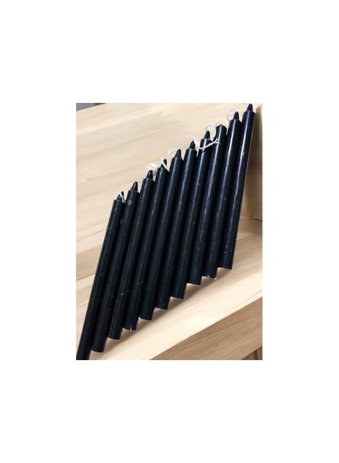 Green Tiger Taper Candles Black Color 10Pcs Candles 1.5cm Round x 19cm Long Candles (19cm Black Candles 10Pcs) - Image 2