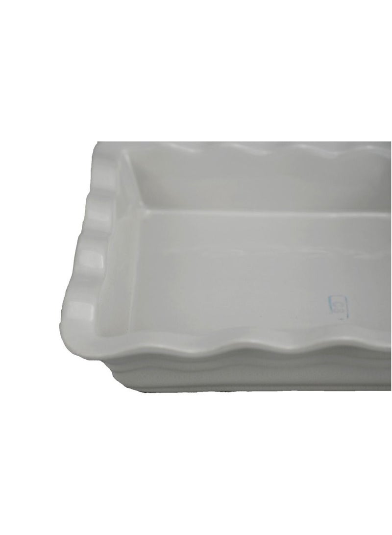 Classic Collection Square Dish/Ceramic Square Pan Plate For Dinner And Lunch/Decorative Ceramic 715M White Square Roasting Dish For Roasting Vegetables, Lasagne, Side Dishes And Desserts - Image 2