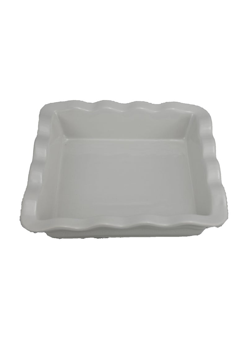 Classic Collection Square Dish/Ceramic Square Pan Plate For Dinner And Lunch/Decorative Ceramic 715M White Square Roasting Dish For Roasting Vegetables, Lasagne, Side Dishes And Desserts - Image 1