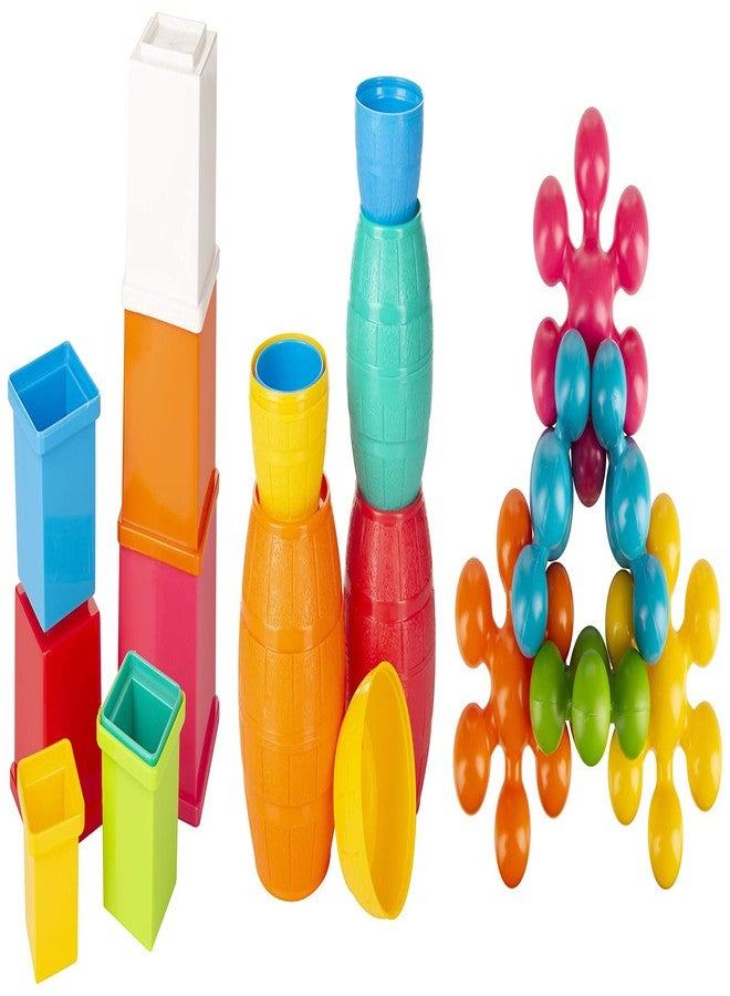 Giggles Funskool Star Linksed Interlocking Learning Educational Blocks & Funskool Plastic Stacking Multicolored Cubes Stacking Barrels Stacking Blocks with Animals - Image 1