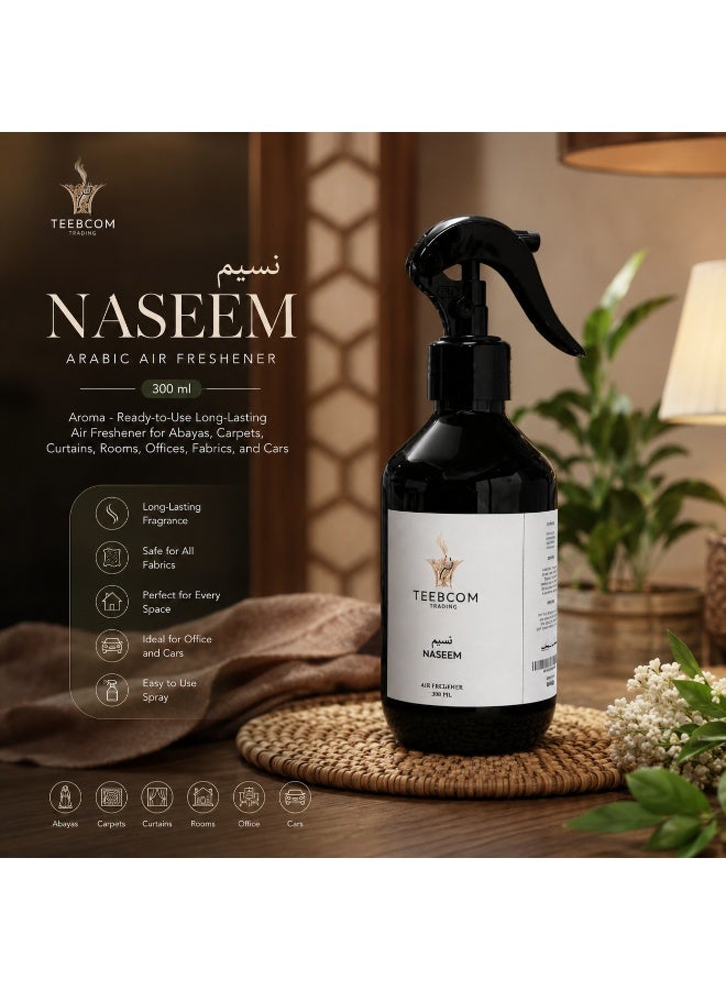 TEEBCOM NASEEM Long Lasting Premium Air Freshener 300ml | Home & Car Fragrance for Living Room, Bedroom, Bathroom, Office, Curtains, Abayas, Wardrobes, Sofa & Fabrics | Room Spray - Image 1