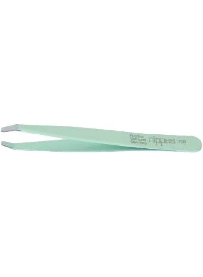 nippes Solingen Tweezer Stainless Steel Colored Bented 709 | Suitable For Fine & Precise Plucking | Handy With Good Grip | Green - Image 1