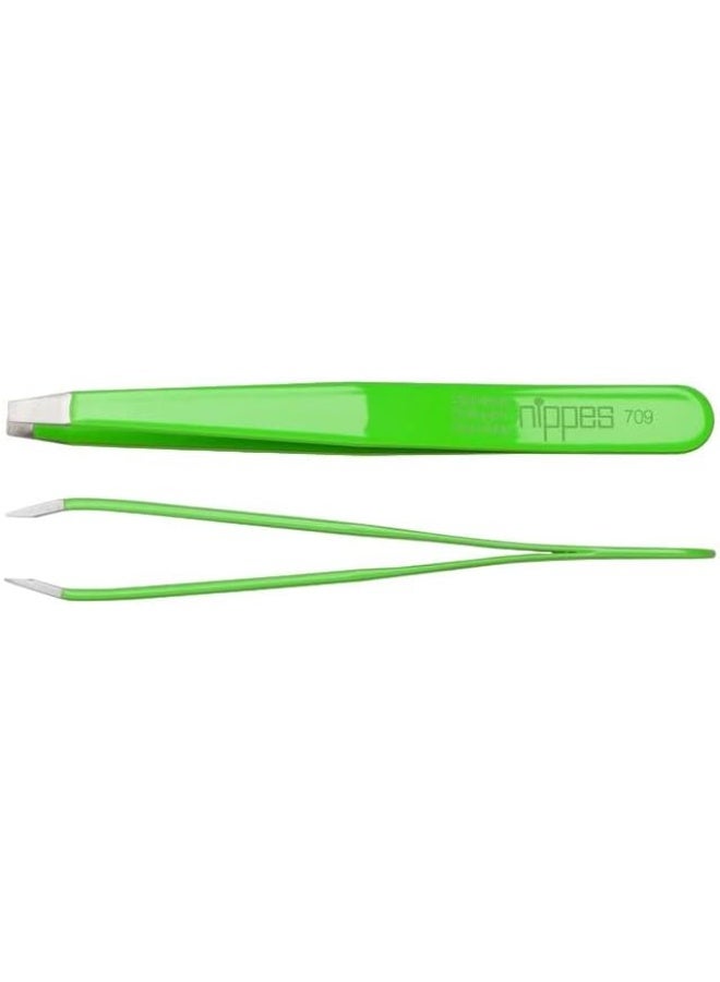 nippes Solingen Tweezer Stainless Steel Colored Bented 709 | Suitable For Fine & Precise Plucking | Handy With Good Grip | Green - Image 2