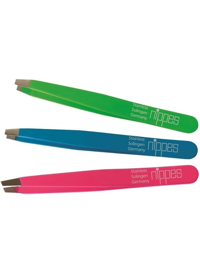 nippes Solingen Tweezer Stainless Steel Colored Bented 709 | Suitable For Fine & Precise Plucking | Handy With Good Grip | Green - Image 5