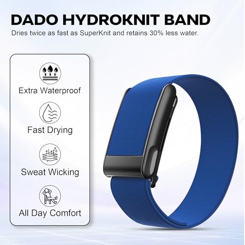 DADO HydroKnit Waterproof Nylon Sport Band Compatible with WHOOP 5.0, One, Peak, and Life | Elastic, Fast-Drying, Water-Resistant, and Comfortable Strap for Active Lifestyles (Blue, Life/MG) - Image 2