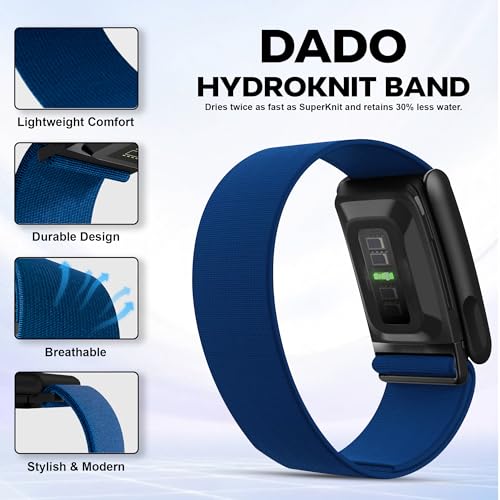 DADO HydroKnit Waterproof Nylon Sport Band Compatible with WHOOP 5.0, One, Peak, and Life | Elastic, Fast-Drying, Water-Resistant, and Comfortable Strap for Active Lifestyles (Blue, Life/MG) - Image 3