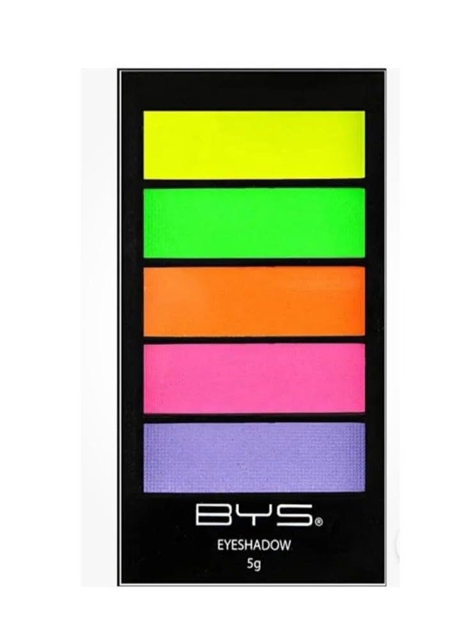 BYS Women's 5-Piece Eye Shadow Palette, Neons Eye Pigments, 0.17 Ounce (Pack of 1) - Image 1