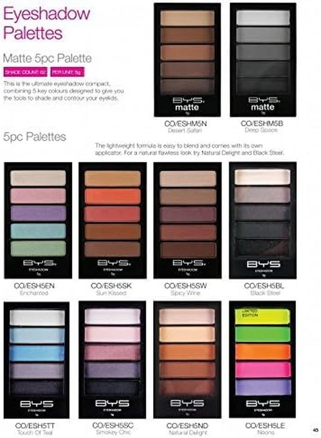 BYS Women's 5-Piece Eye Shadow Palette, Neons Eye Pigments, 0.17 Ounce (Pack of 1) - Image 4