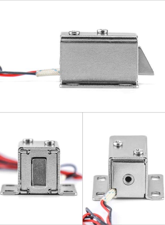 QWORK Electromagnetic Solenoid Lock, 4 Pcs Mini Door Drawer Tongue Down DC 12V Slim Design Assembly for Cabinet Door Drawer Safety Lock - Image 3