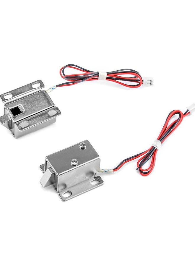 QWORK Electromagnetic Solenoid Lock, 4 Pcs Mini Door Drawer Tongue Down DC 12V Slim Design Assembly for Cabinet Door Drawer Safety Lock - Image 2