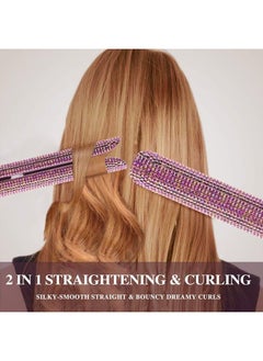 Professional Hair Straightener and Curler, DORISILK Titanium Flat Iron Rhinestone Straightening Iron, 2 in 1 Straightening Curling, Salon High Heat 470°F, Dual Voltage, Crystal Diamond Rose Pink - pzsku/ZFC7E755EB30C83258E13Z/45/_/1680961930/042dc38e-e794-4d4e-af2b-2ee6c4ded59e