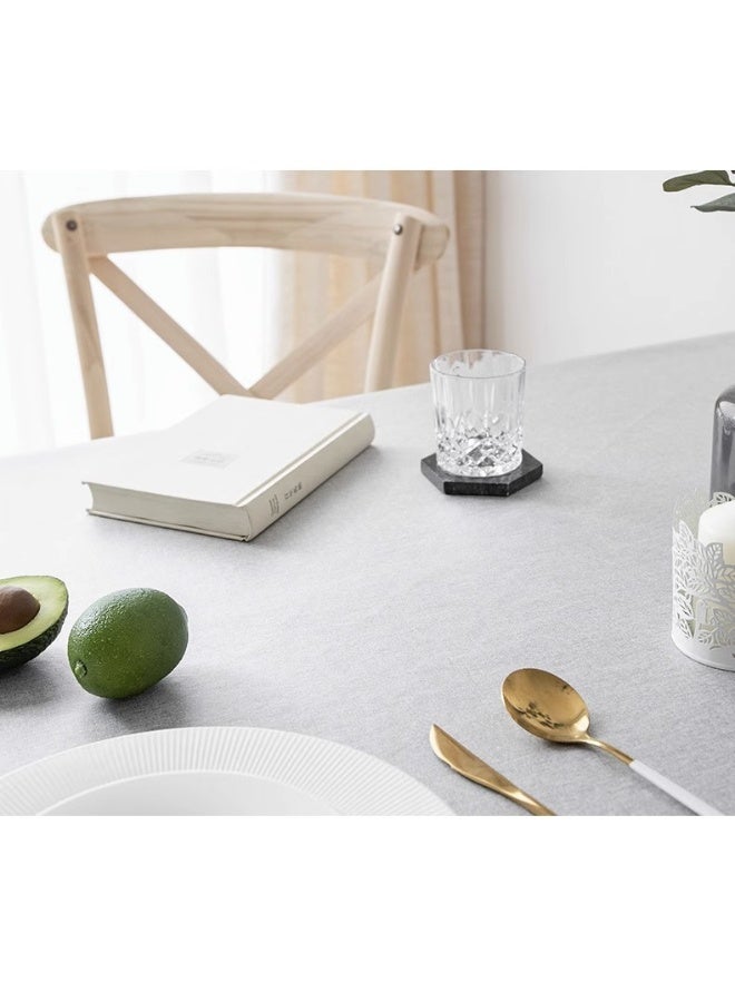 Anna 120*120cm Easy-Clean Waterproof Oil-Resistant Faux Linen Tassel Edge Tablecloth - Image 5