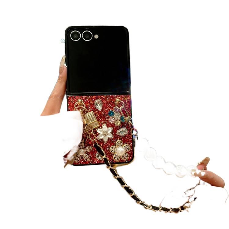 غطاء واقي | لمعان | ألماس | أحمر | Acrylic | لـ Samsung Galaxy Z Fold 5 - Image 2