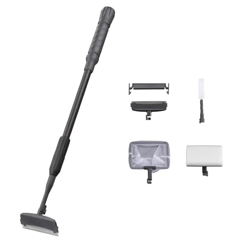 Carefree Fish 4IN1 Aquarium Cleaning Tools Long Handle Adjustable Length 18~24Inch Fish Tank Cleaner Kit Alage Scraper Scrubber Brushes Set - Image 1
