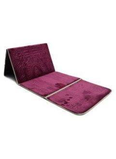 Plynox Simply Muslim Prayer Rug - Foldable Travel Prayer Mat with Back Rest Seat Chair & Carrying Pocket - Luxury Prayer Mat Cushioned & Padded Prayer Rug for Salah - Great Ramadan Or Eid Gift (Purple)  - Image 1