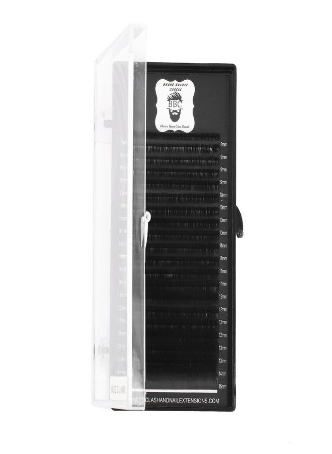 بي بي اس علبة وصلات رموش بي بي سي ميجا فوليوم سي-كيرل إيزي فان - سمك 0.03 مم، أطوال متنوعة 8-15 مم | علبة 20 صفًا، رموش سوداء شبه دائمة لتركيبات ميجا فوليوم - Image 1
