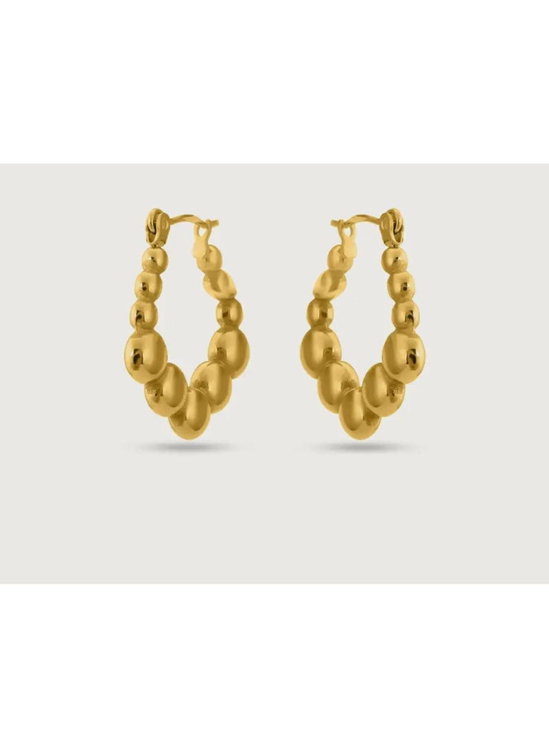 Luxuria Geometric gold-plated women's earrings (gradient bead earrings), made of rust-resistant and tarnish-resistant stainless steel. Jewelry for women. - Image 1