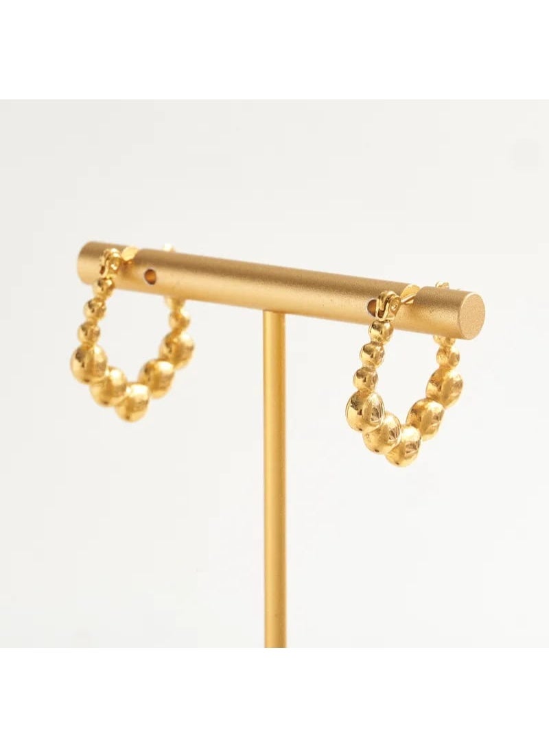 Luxuria Geometric gold-plated women's earrings (gradient bead earrings), made of rust-resistant and tarnish-resistant stainless steel. Jewelry for women. - Image 2