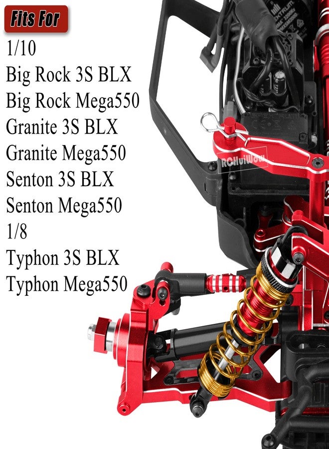 مجموعة ترقيات ممتص الصدمات من سبائك الألومنيوم من RCHuiWow لسيارات التحكم عن بعد من طراز Big Rock Granite Senton 3S BLX و Mega550 بمقياس 1/10، و Typhon 3S BLX و Mega550 بمقياس 1/8، تتضمن 4 قطع من ممتصات الصدمات المعدنية الأمامية والخلفية، باللون الأحمر. - Image 2