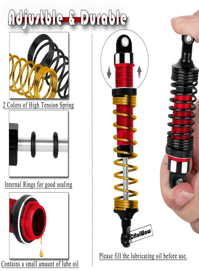 مجموعة ترقيات ممتص الصدمات من سبائك الألومنيوم من RCHuiWow لسيارات التحكم عن بعد من طراز Big Rock Granite Senton 3S BLX و Mega550 بمقياس 1/10، و Typhon 3S BLX و Mega550 بمقياس 1/8، تتضمن 4 قطع من ممتصات الصدمات المعدنية الأمامية والخلفية، باللون الأحمر. - Image 3