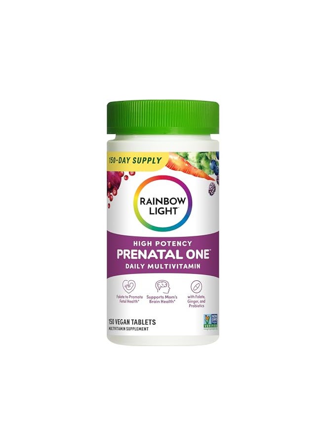 Rainbow Light Rainbow Light Prenatal One Multivitamin, Folic Acid, Calcium, & Vitamin D, Gluten Free, Supports from Conception to Postnatal, Clinically Proven Absorption, 150 Tablets - Image 1